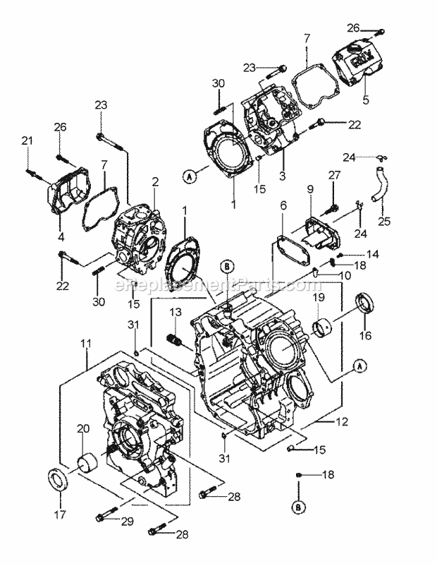 Fd791d-As05 Cylinder & Crankcase Diagram and Parts List for M72-KW 53BB5GFZ750 Cub Cadet Sprayer